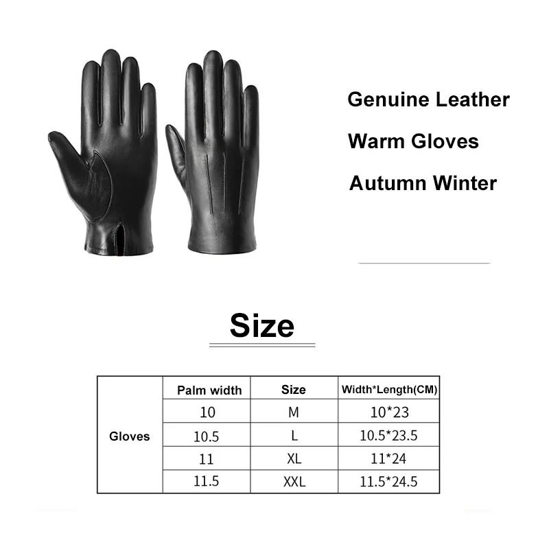 Gants en Cuir de Mouton BISON DENIM pour Homme - Écran Tactile, Hivernal – Image 2