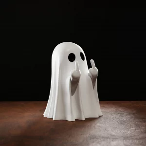 Statue Fantôme Mignon Doigt d'Honneur Halloween Plastique