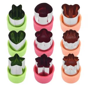 Set de 3 emporte-pièces en acier inoxydable pour fruits et légumes