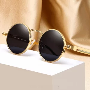 Lunettes de Soleil Rondes Steampunk Vintage AFOFOO