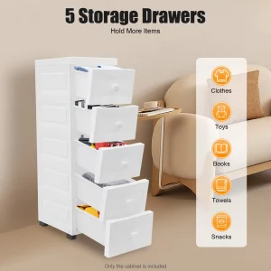 Commode Blanche 5 Tiroirs - Organisation et Style pour Votre Intérieur