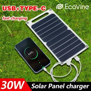 Panneau Solaire Portable 30W USB Type-C Flexible et Léger