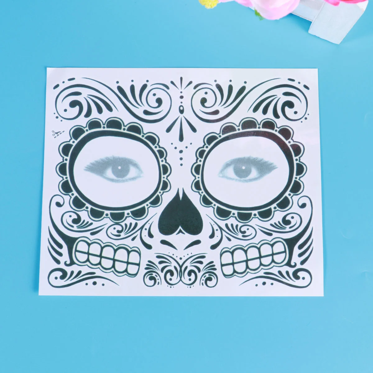 Tatouages Temporaires Halloween Visage Imperméables - Noir – Image 5