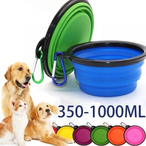 Mangeoire Pliante Silicone 2-en-1 pour Chien et Chat