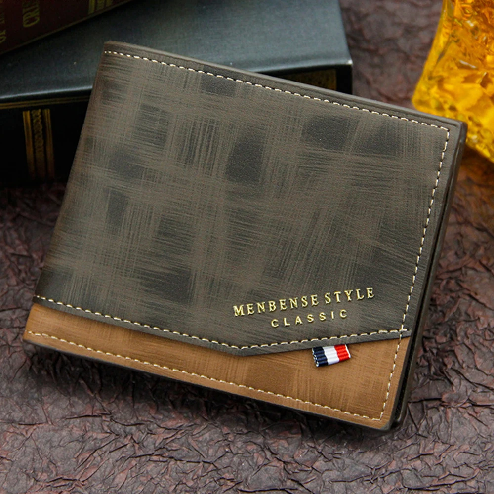 Portefeuille Court Classique en Cuir Givré pour Homme - Slim, Porte-Photo et Cartes – Image 3
