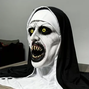 Masque de Nonne Effrayant pour Halloween - Latex Lavable