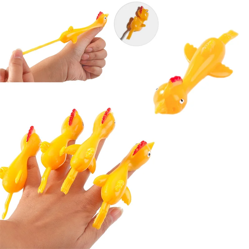 Jeu de poulet catapultable en caoutchouc souple