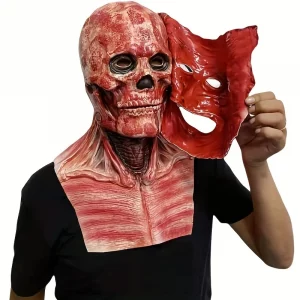 Masque de Crâne Effrayant à Bouche Mobile - Latex Réaliste pour Halloween