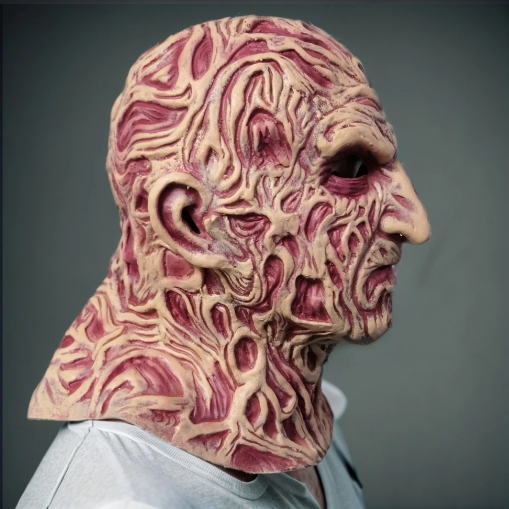 Masque d'Horreur Freddy en Latex pour Halloween et Cosplay – Image 4