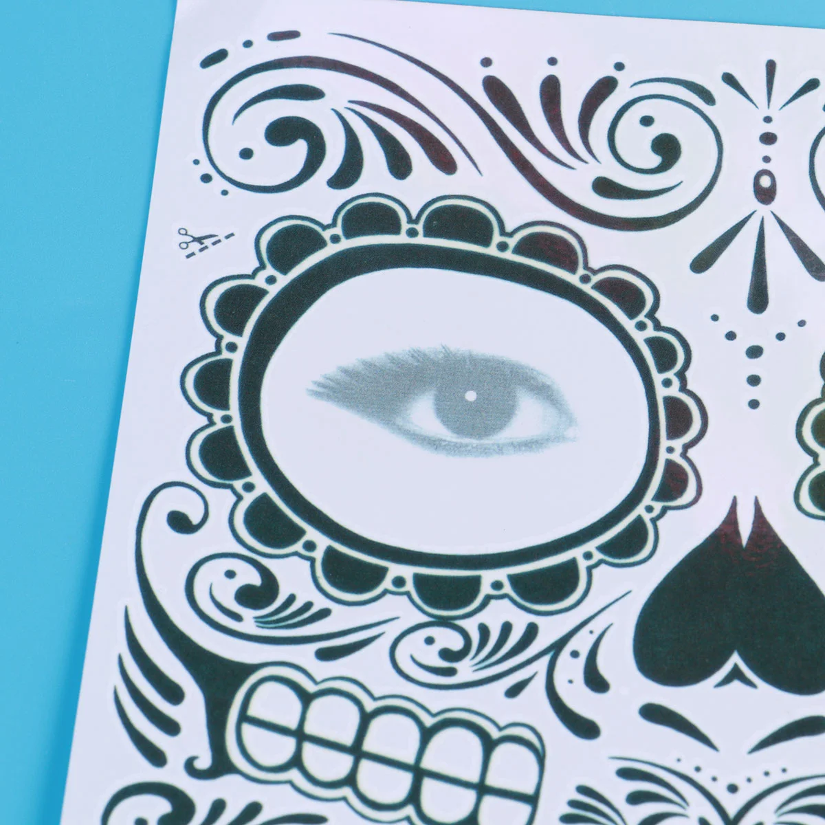 Tatouages Temporaires Halloween Visage Imperméables - Noir – Image 6