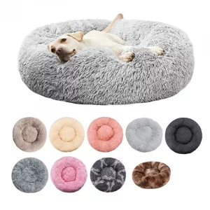 Lit Rond Peluche Chien & Chat - Chaud Hivernal, Lavable