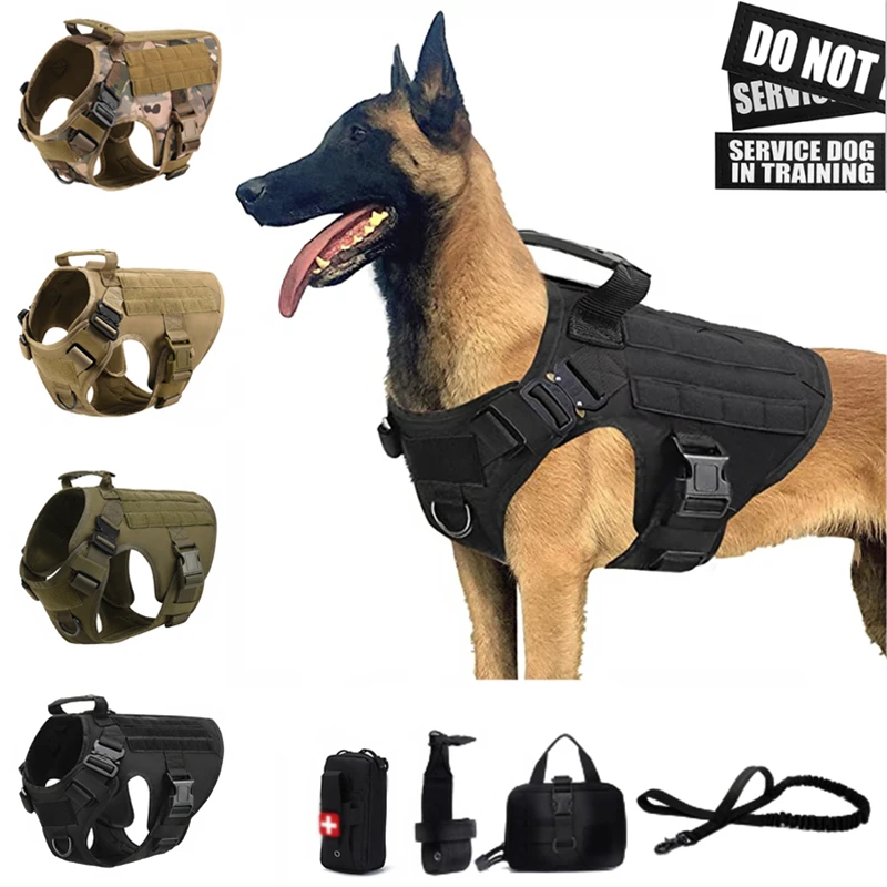 Harnais Tactique Militaire pour Chien et Laisse