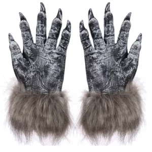 Gants de Loup-Garou à Cheveux Longs - Accessoire Halloween Unisexe