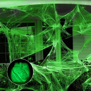 Toile d'Araignée Fluorescente Halloween - Brille dans le Noir