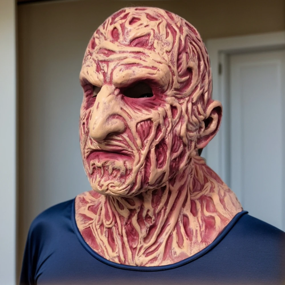 Masque d'Horreur Freddy en Latex pour Halloween et Cosplay – Image 3