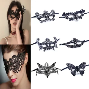 Masque en Dentelle Sexy Noir pour Femme