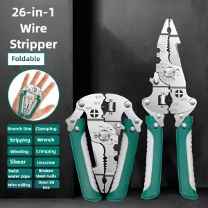 Pince Dénudeuse Multifonctionnelle Pliable en Acier au Carbone