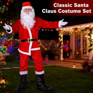 Costume de Père Noël Adulte - Tenue de Fête Polyester